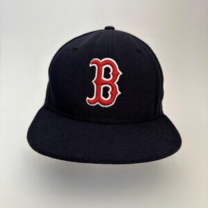 Vintage Boston Red Sox JQ Baseball Hat New Era Fitted Cap Sz 6 7/8 54.9 cm RARE